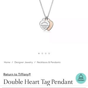 Tiffany & Co. double heart tag necklace both silver with Boo engraving